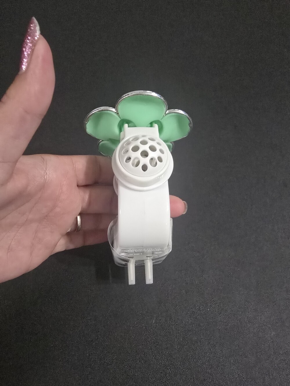 New Bath & Body Works Mint Green Flower with Crystal Center Wallflower Plug In - Picture 4 of 4
